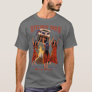Witches Brew Black Magic Funny Coffee Illustration T-Shirt
