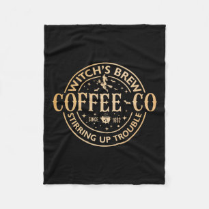 Witches Brew Coffee Co Halloween Witch Coffee Love Fleece Blanket