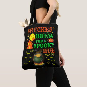 Witches' brew for a spooky hue cauldron design tote bag