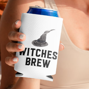 Witches Brew   Funny Halloween Witch Hat Can Cooler