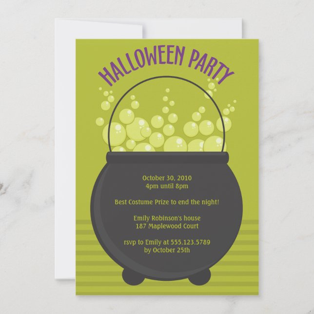 Witches Brew Halloween Party Invitation (Front)