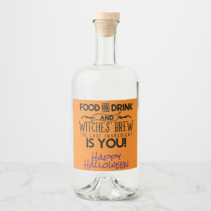 Witches Brew Quote  Halloween Party Liquor Bottle Label