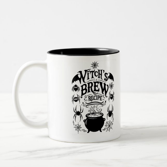 Witches Brew Recipe Two-Tone Coffee Mug (Left)