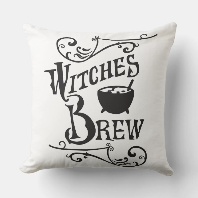 Witches Brew Throw Pillow (Front)