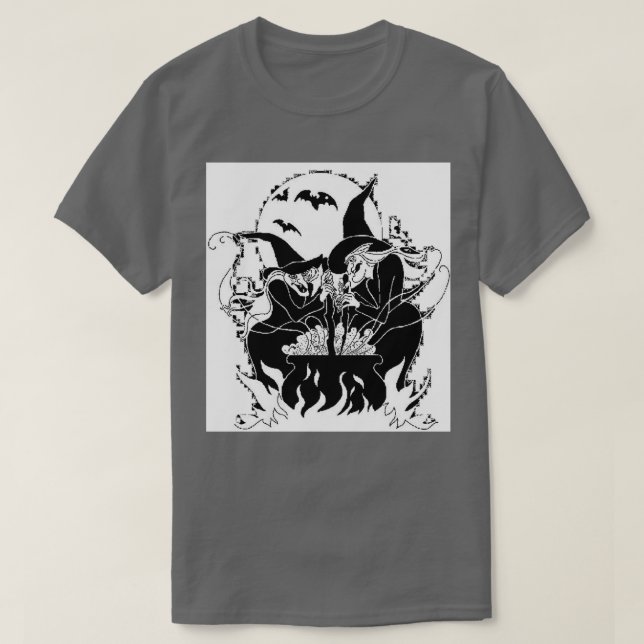 Witches Brewing up Double Trouble T T-Shirt (Design Front)
