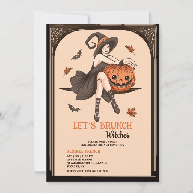 Witches' Brunch Halloween Invitation (Front)