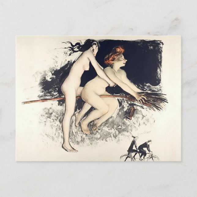 Witches by Jean Veber 1900 Postcard (Front)