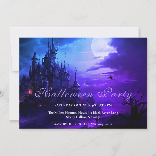 Witches Castle Halloween Fête Invitation (Devant)