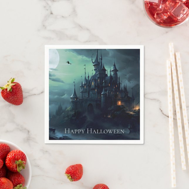 Witches Castle Halloween Napkin (Insitu)