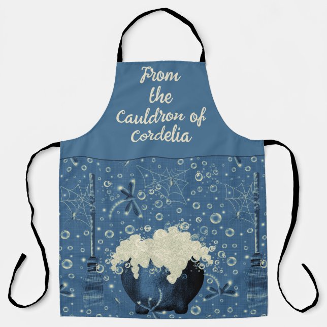 Witches Cauldron Blue Apron (Front)
