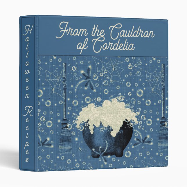 Witches Cauldron Blue Recipe  Binder (Front/Spine)