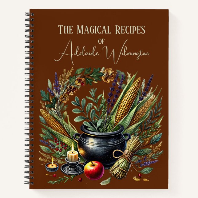 Witches' Cauldron Recipes Personalized Notebook (Front)