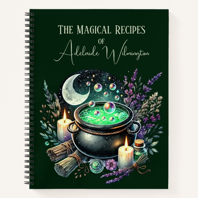 Witches' Cauldron Recipes Personalized Notebook (Front)