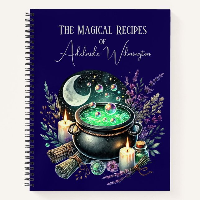 Witches' Cauldron Recipes Personalized Notebook (Front)