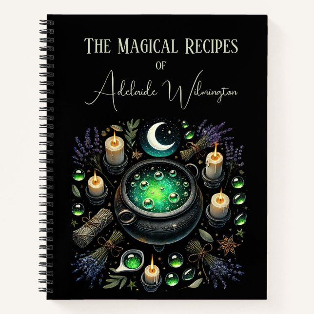 Witches' Cauldron Recipes Personalized Notebook (Front)