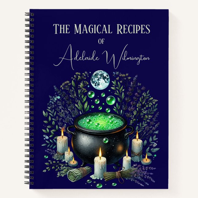 Witches' Cauldron Recipes Personalized Notebook (Front)