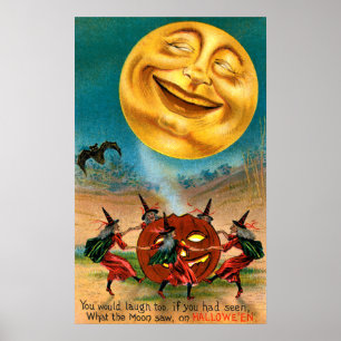 Witches Dancing Under the Moon Poster