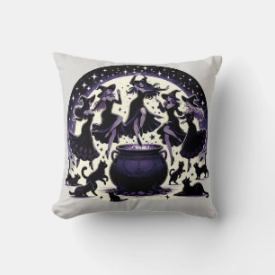 Witches Dans: Enchanted Forest Gathering Throw Pillow