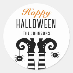 Witches Feet Happy Halloween  Classic Round Sticker