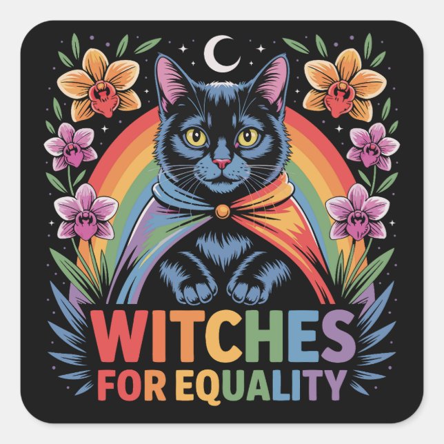 Witches For Equality Feminist Square Sticker (Front)