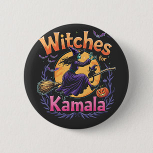 Witches For Kamala Childless Cat Lady Halloween 2 Inch Round Button