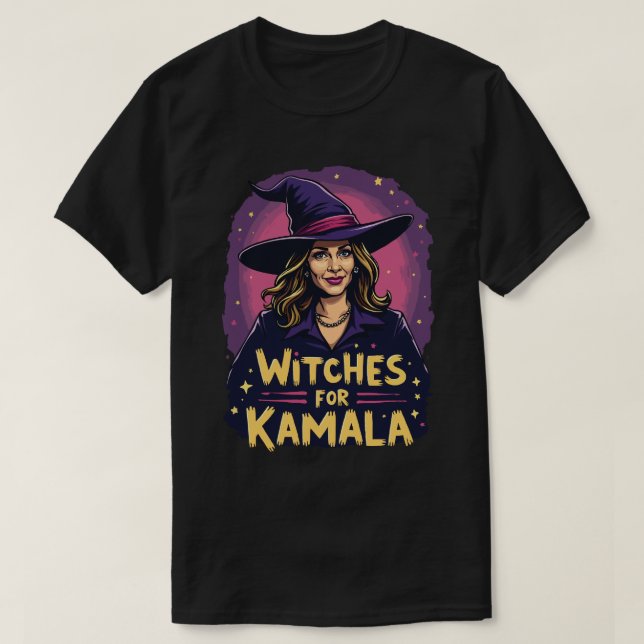 Witches for Kamala Harris Election 2024 Halloween T-Shirt (Design Front)