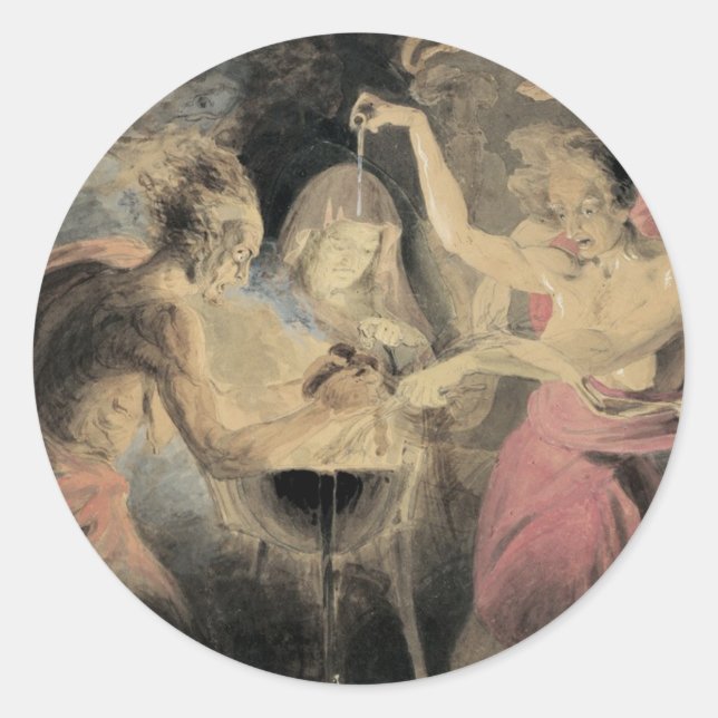 Witches from Macbeth Classic Round Sticker (Front)