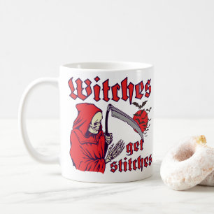 WITCHES GET STITCHES funny scary halloween         Coffee Mug