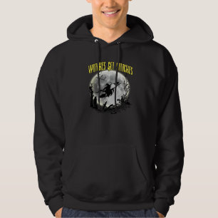 Witches Get Stitches Halloween Costume Festive Hoodie