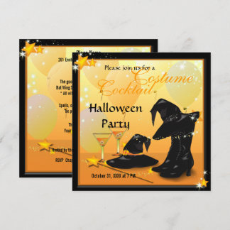 Witches Halloween Enchanting Cocktail Witch Party Invitation