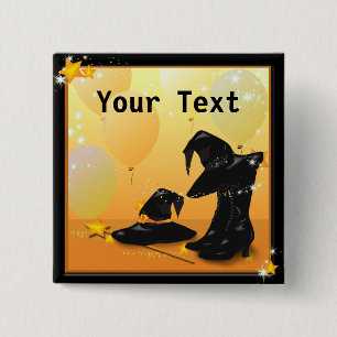 Witches Halloween Enchanting Witch Custom Button