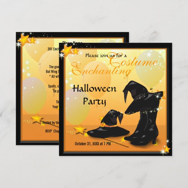 Witches Halloween Enchanting Witch Invitation (Front/Back)