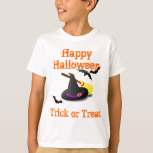 witches hat &  broomstick  trick or treat T-Shirt