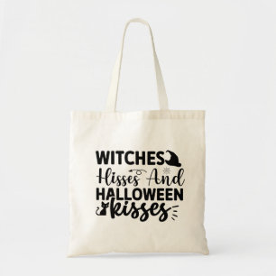 Witches Hisses And Halloween Kisses Tote Bag