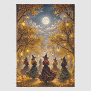 Witches In A Moonlit Forest Fantasy Art  Tissue Paper