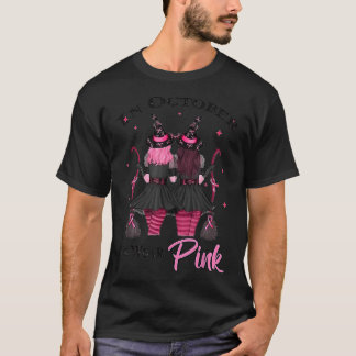 Witches In October We Wear Pink Autumn Fall Breast T-Shirt