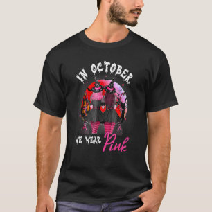 Witches In October We Wear Pink Moon Night Hallowe T-Shirt