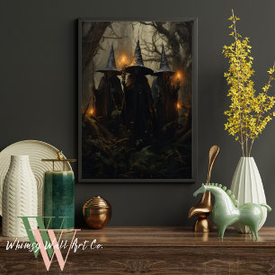 Witches in the Forest Dark Gothic Halloween Poster