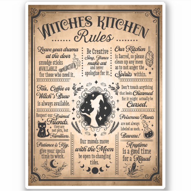 Witches Kitchen Rules Vintage Halloween (Front)