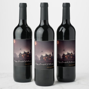 Witches Lair Halloween Wine Label