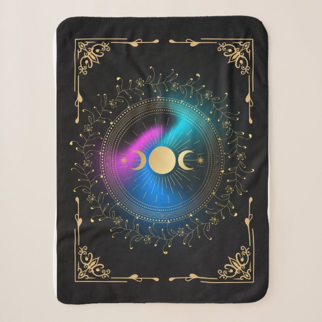Witches Lunar eclipse Sherpa Blanket (Front)