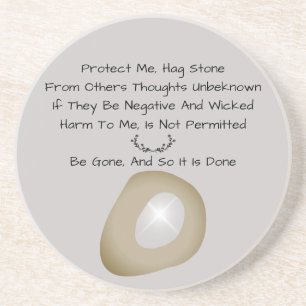 Witches Magic Hag Stone Protection Spell Grey Coaster
