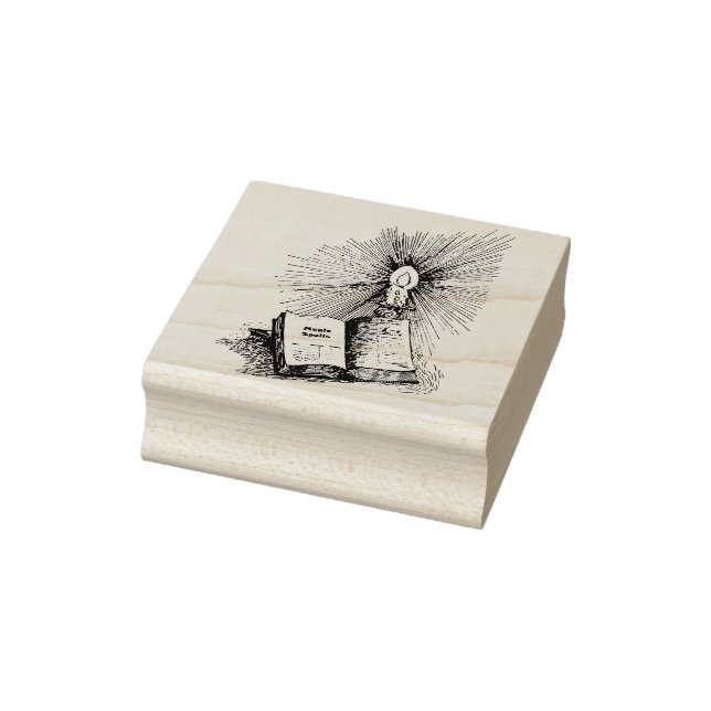 Witches Magic Spells Book Candle Witchcraft art Rubber Stamp (Stamp)