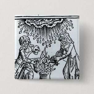 Witches Making a Spell, 1489 2 Inch Square Button