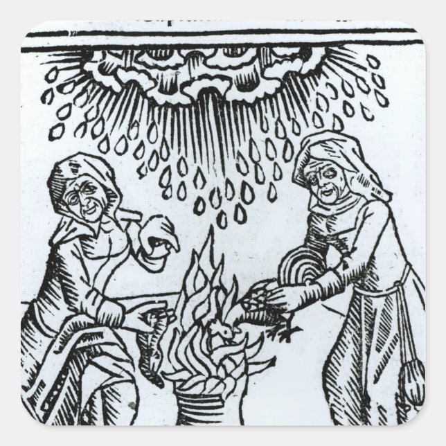Witches Making a Spell, 1489 Square Sticker (Front)