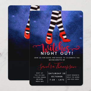 witches night out halloween bachelorette party invitation