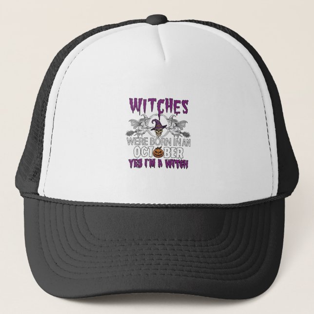Witches October Halloween Skull Witch Hat Pumpkin_ (Front)