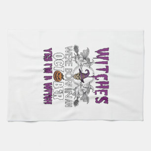 Witches October Halloween Skull Witch Hat Pumpkin_ Kitchen Towel