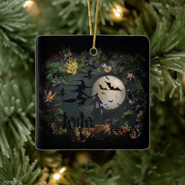 Witches Party Night Ceramic Ornament (Tree)
