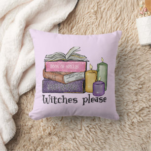 Witches Please   For Book Lover   Librarian Throw Pillow
